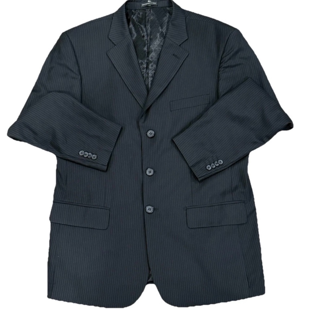 Tessori Men's Black Blazer Sport Coat Sz 40S Super 150 3 Button Dual Vented